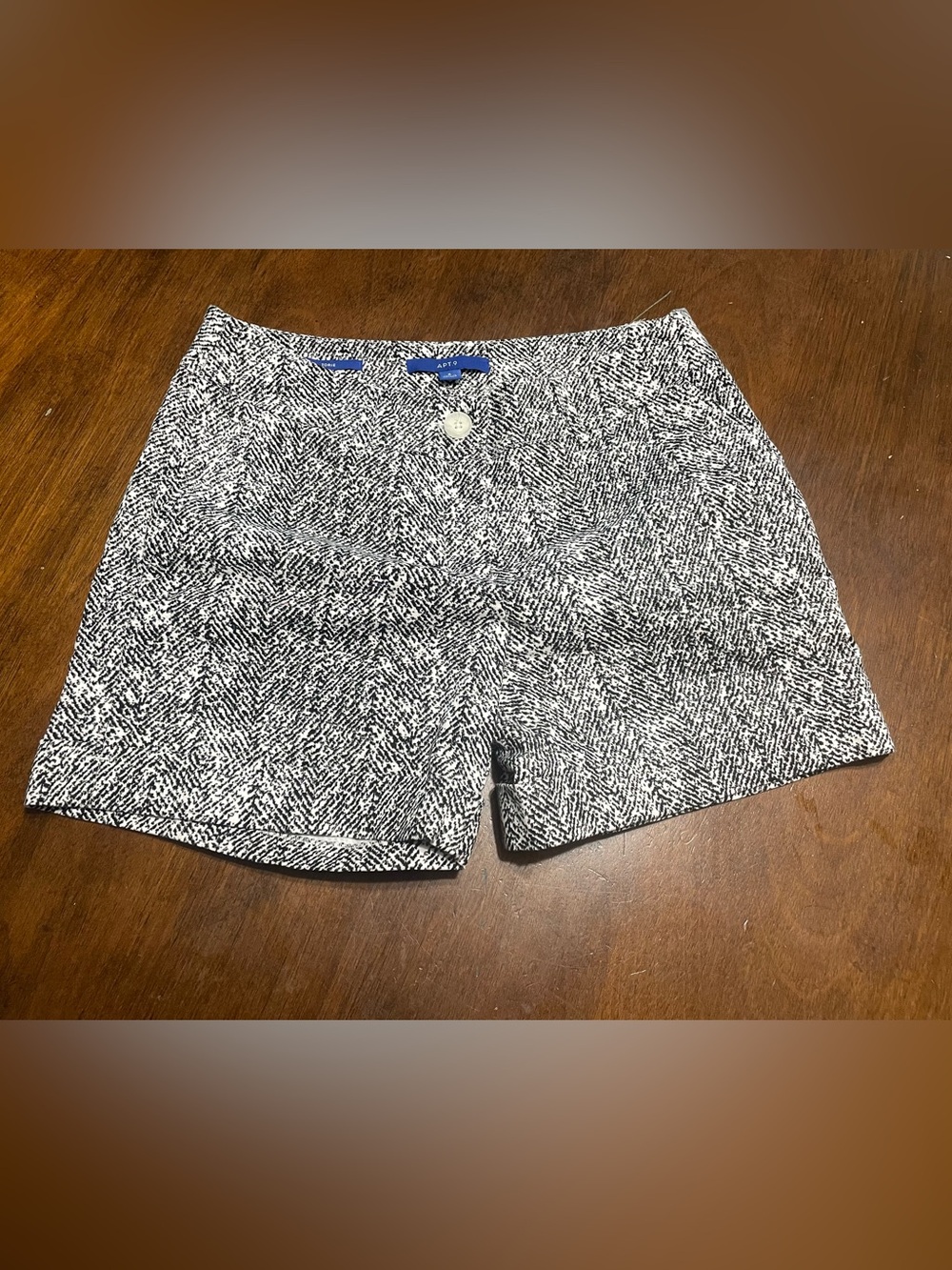 Apt. 9 Black & White Textured High-Waist Shorts